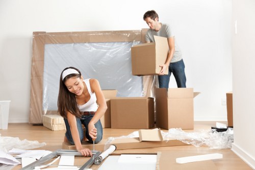 Removal company team preparing a home move in Bow