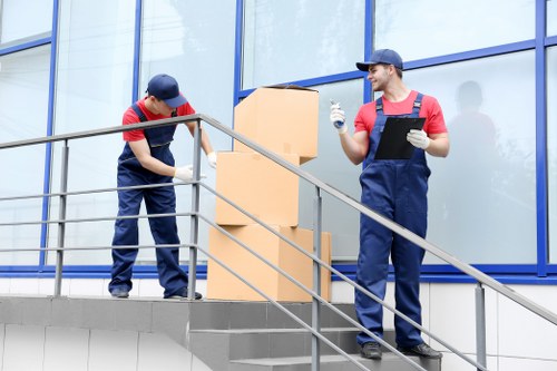House removalists in Bow preparing a home move with packed boxes