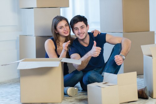 Unpacking household items into a new home in Bow