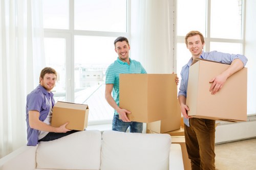 Careful loading of bedroom furniture during a Bow collection