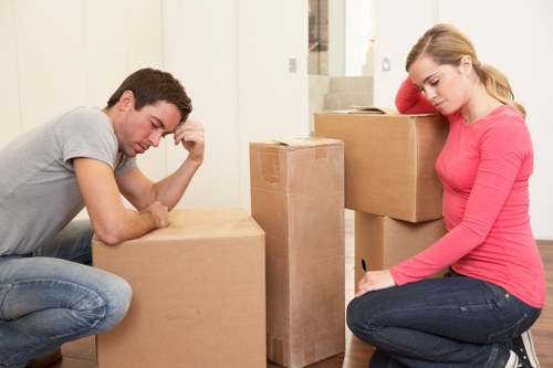 Household furniture being carefully moved during Bow removals