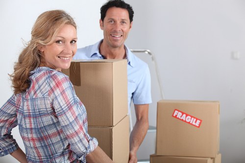 A Bow apartment relocation with furniture and packed cartons